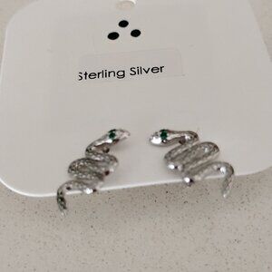 Sterling Silver Snake Earrings